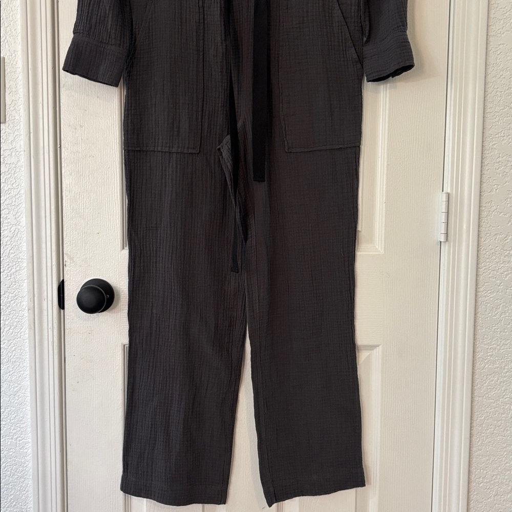 Faherty NWT Dream Organic Cotton Gauze Jumpsuit in Washed Black Extra Small - Picture 4 of 11